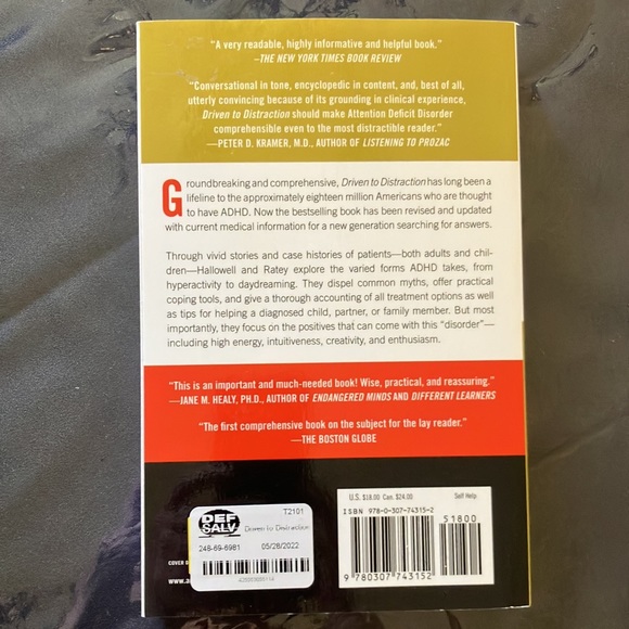 Driven to Distraction soft cover book coping w ADD Edward Hallowell & John Ratey - Picture 2 of 4